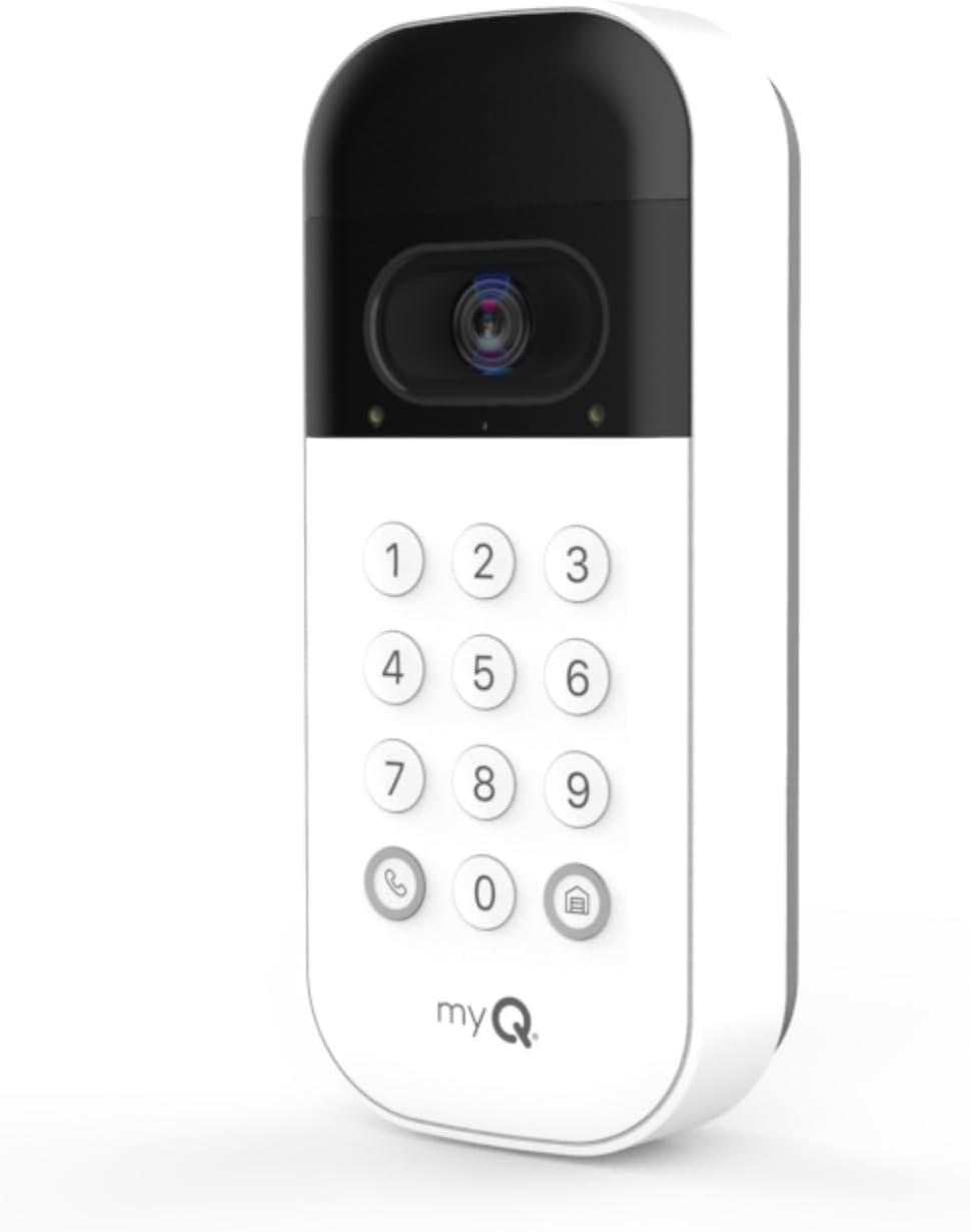myQ Smart Garage Door Video Keypad with Wide-Angle Camera